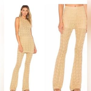 Free People flare leg , gold knit pant size xs